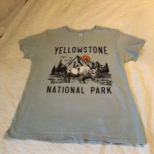 Next Level Apparel Light Blue Yellowstone Graphic Tee
